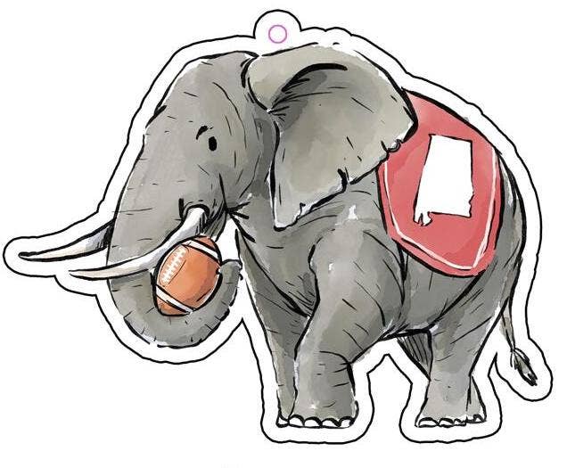 Barrel Down South - Wholesale Luchtverfrisser voor in de auto - Uniseks - Olifant met Voetbal AL Staat Staat Vorm Luchtverfrisser0