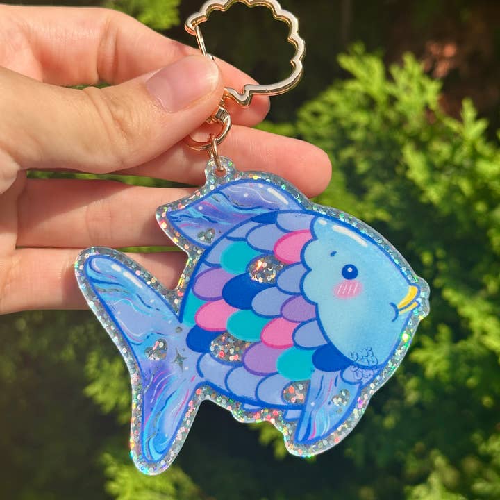 Uni & Umi - Wholesale Keychain - Women's - Double-sided Fish Keychain | Nostalgic Rainbow Animal