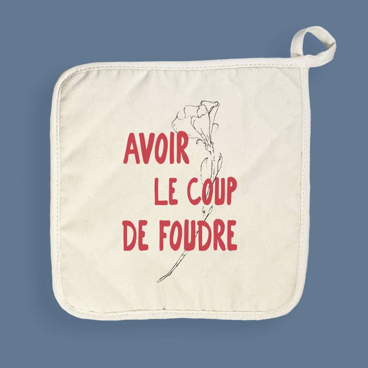 Avoir le Coup de Foudre (Love First Sight)-Cotton Pot Holder for wholesale by Boheme Bliss