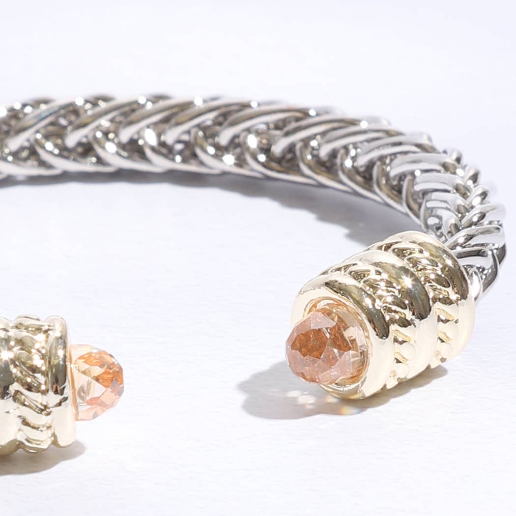 Fashion City - Wholesale Cuff Bracelet - Ponytail Gemmed Out Bangle Bracelet3