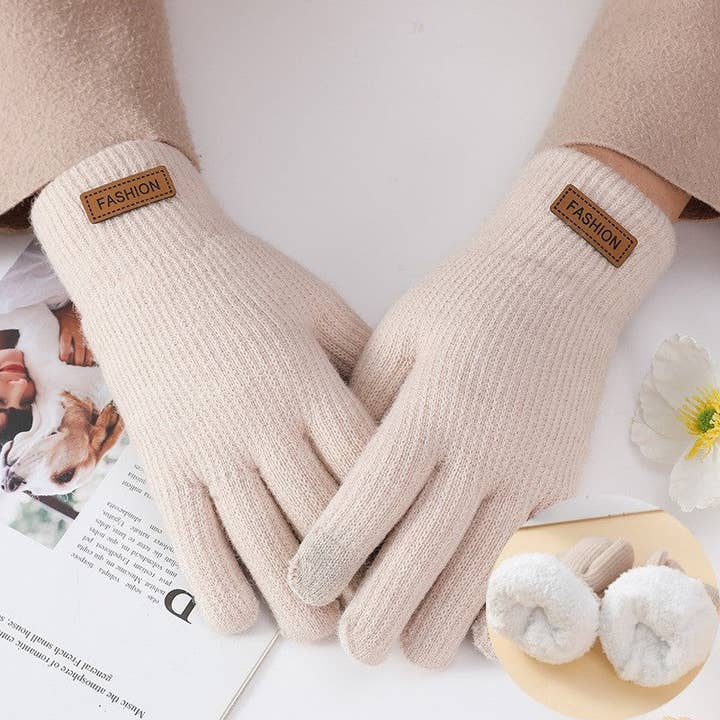 Ekartini - Wholesale Gloves - Women's - Thickened Double-Layer Touch Screen Knit Gloves2