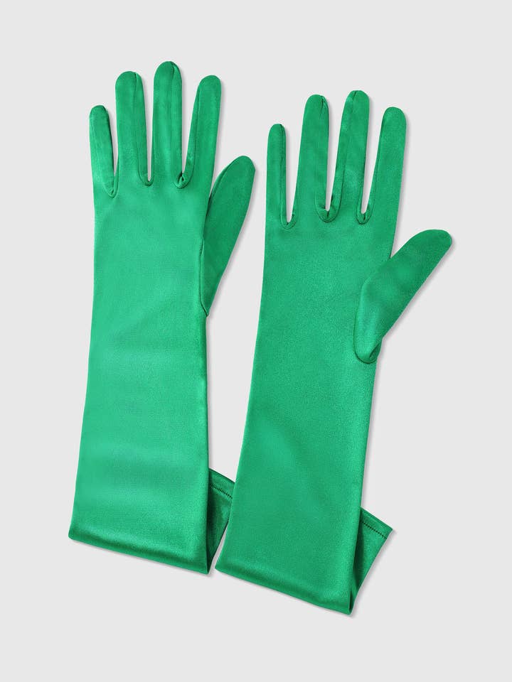 Long Satin Stretchy Flapper Gloves for wholesale by BABEYOND