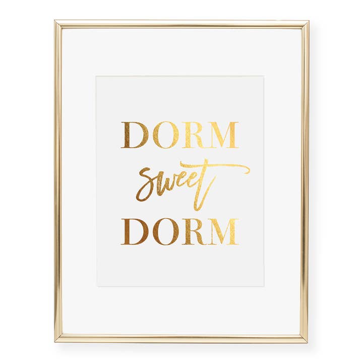 Dorm Sweet Dorm Foil Art Print, prata dourada ou rosa por atacado de Digibuddha