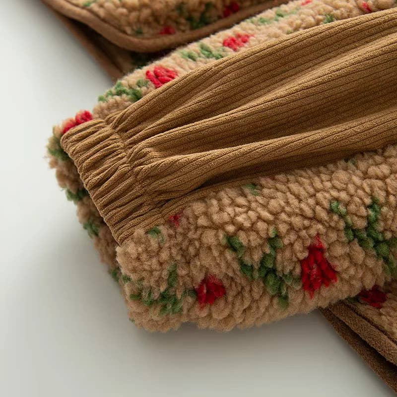 Rosa Clothing - Wholesale Jacket - Women's - Vintage Boho Tulip Floral Print Sherpa Fleece Jacket6