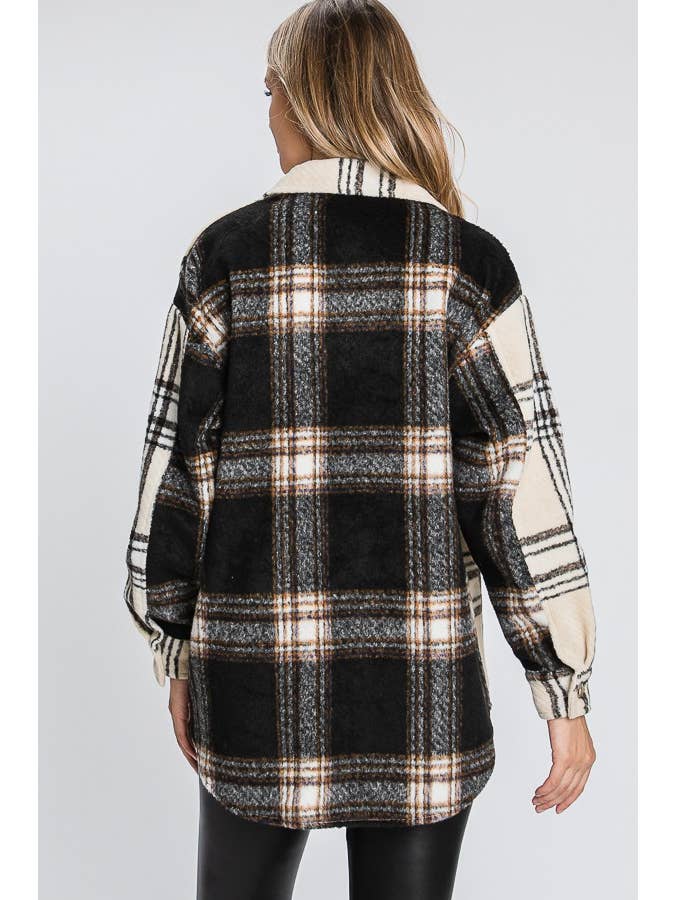 ELLEBORN – Engroshandel Skjortejakke/shacket – til kvinder – PLAID JAKKE MED KONTRASTERENDE RYG 
3248T-A47