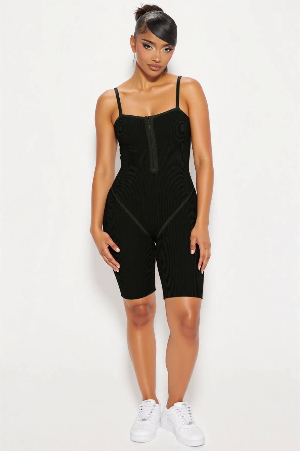 5besties inc - Wholesale Romper - Women's - Zipper Front Knit Romper0