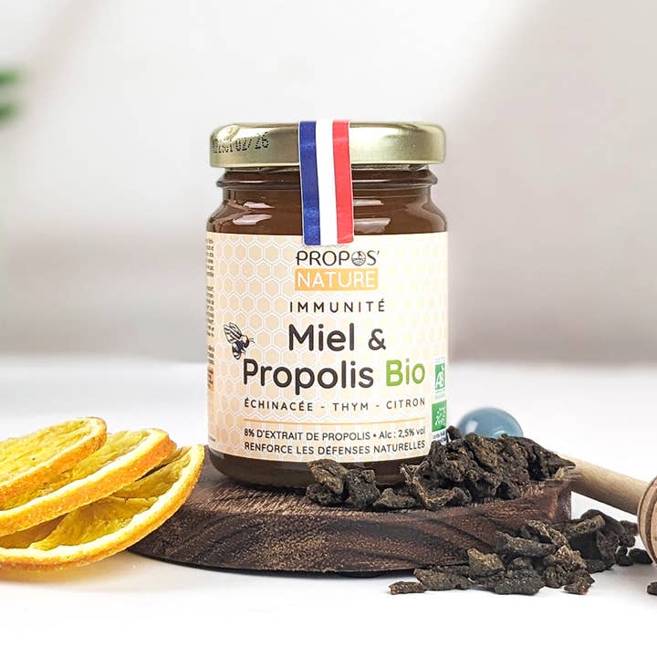Propos'Nature - Venta al por mayor Suplementos/vitaminas para beber - Mezcla Inmunidad Bio - Miel Propóleo Tomillo Limón - 125g