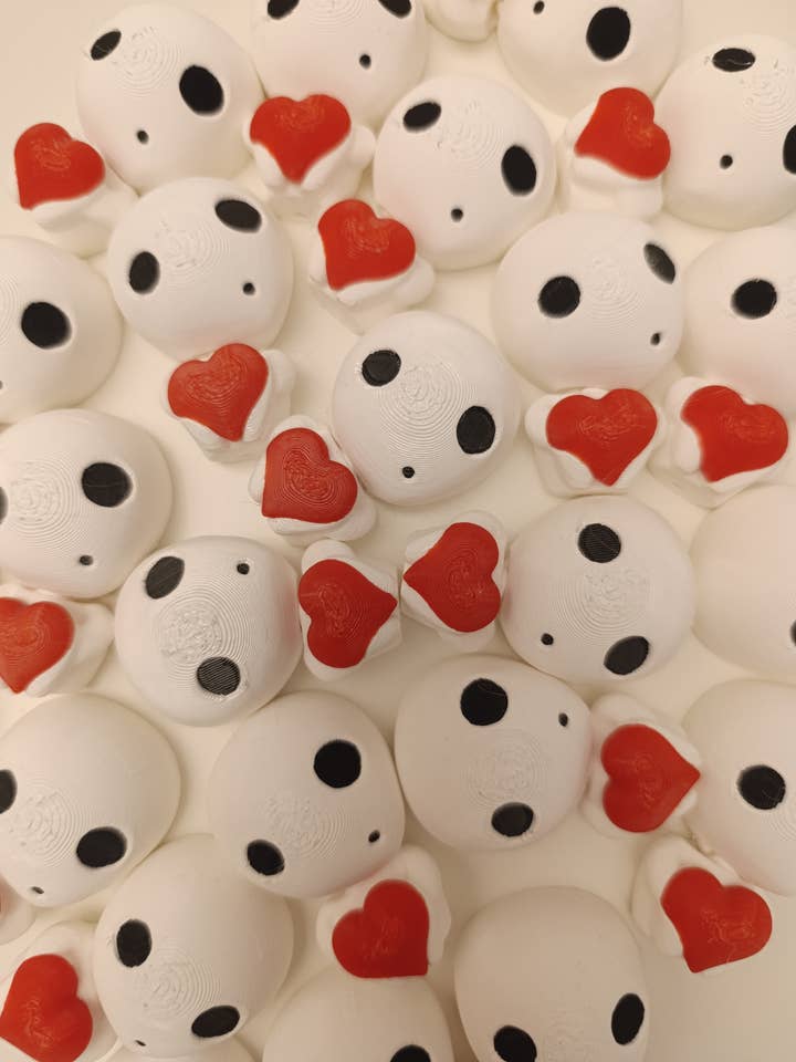 Kodama Valentine's Day Keychain - Valentine's Day - Yokai for wholesale by 3DROOTS