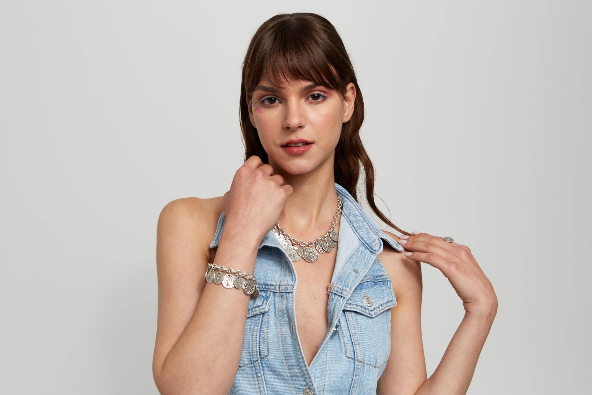 Chanour – wholesale Charm/dangle bracelet – Handmade Pewter Coin Bracelet - 29201