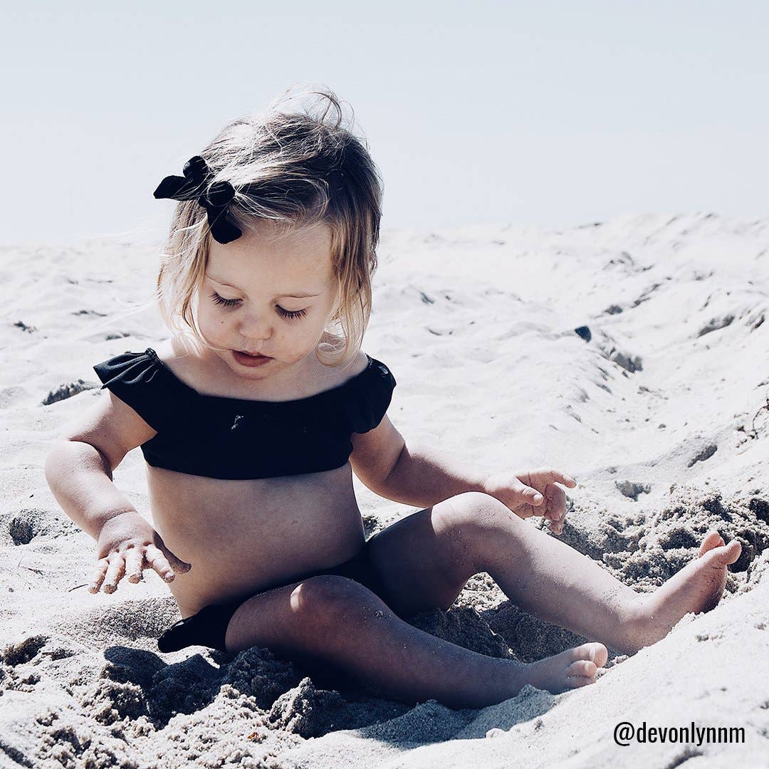 Current Label - Wholesale Two Piece Swimsuit - Kids - Luna Ruffle Baby Bikini in Black2