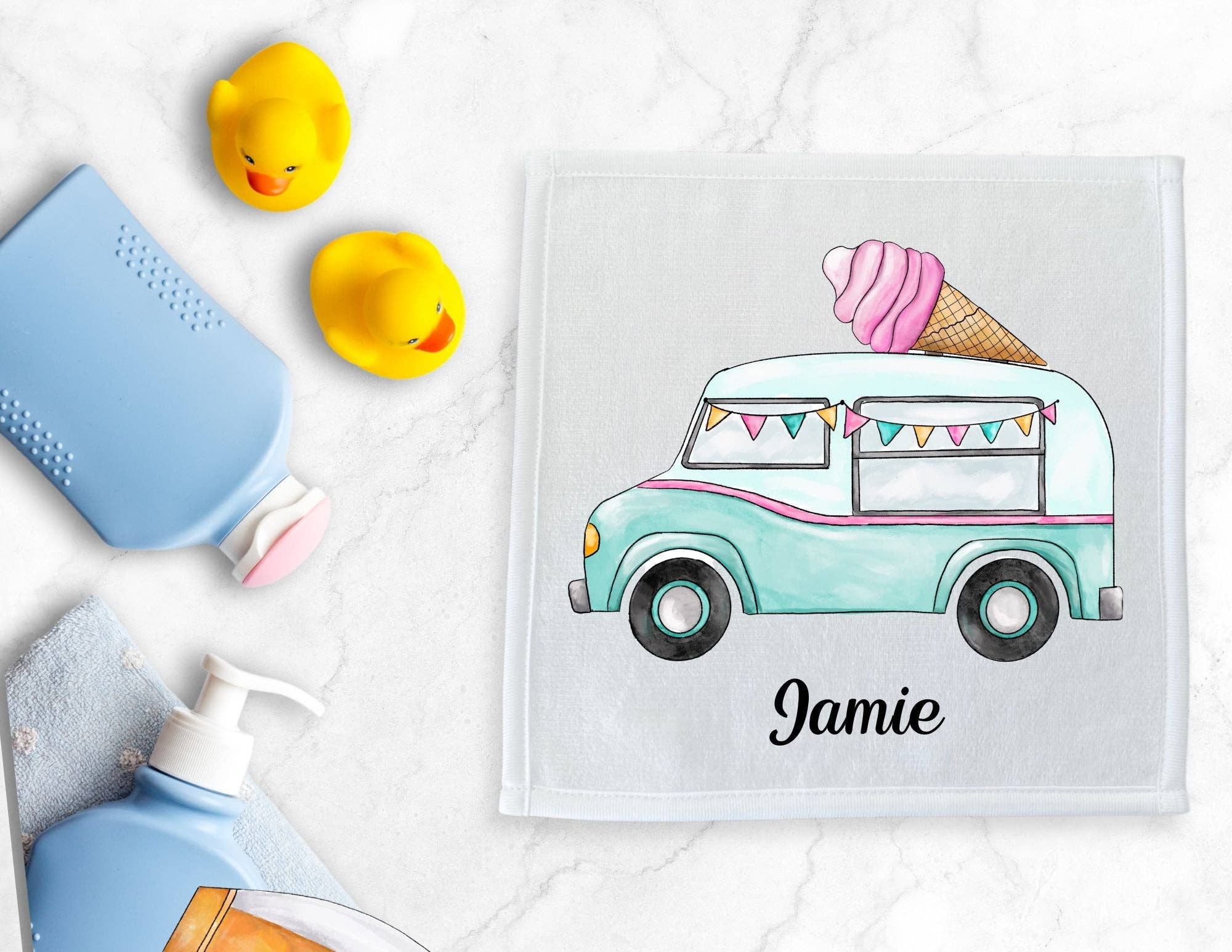 MerikaArt - Vente Gant de toilette - Gant de toilette camion de glace3