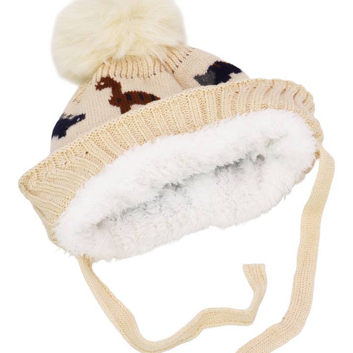 ASSORTED Kids Dinosaur Ear Cover Chin Strap Beanie for wholesale on Faire7