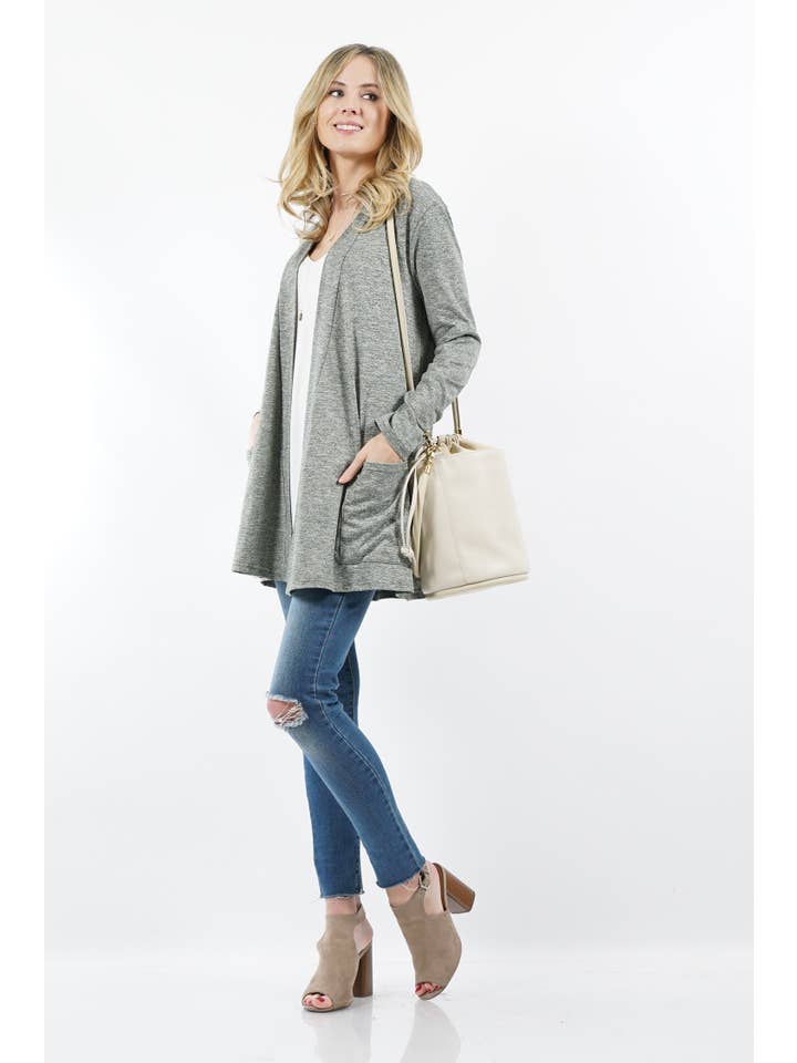 42POPS - Wholesale Cardigan - Women's - ",,...._ Open cardigan w/ slouchy pockets30