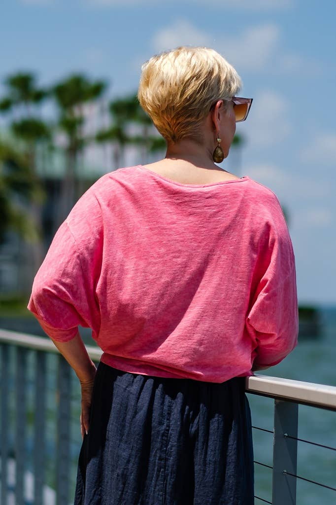 TINA Stephens Italy/Tees By Tina - Wholesale T-Shirt - Women's - Omaria Batwing Crop Top (BSS171)6