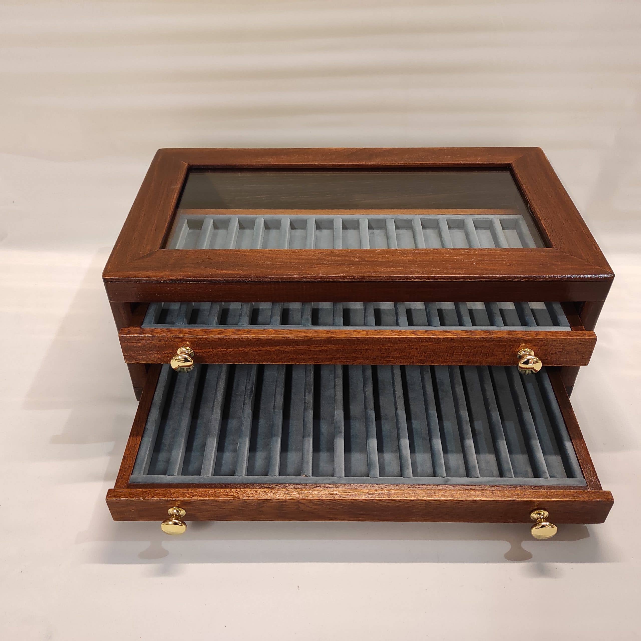 Coins&More - Wholesale Pen & Pencil Holder - Wooden cabinet for 39 collectible pens4