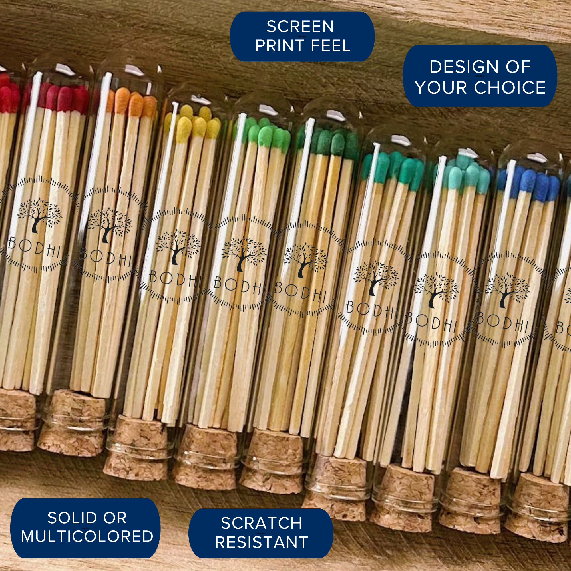 Thankful Greetings - Wholesale Matches - Custom Branded - 4" Matches in Mini Cloche Jar27