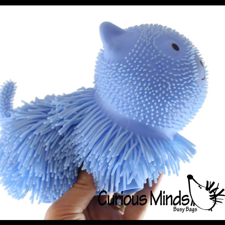Curious Minds Toys - Wholesale Fidget Toy - Kids - 1 Shaggy Cat Large 7" Puffer Ball - Sensory Therapy Fidget S