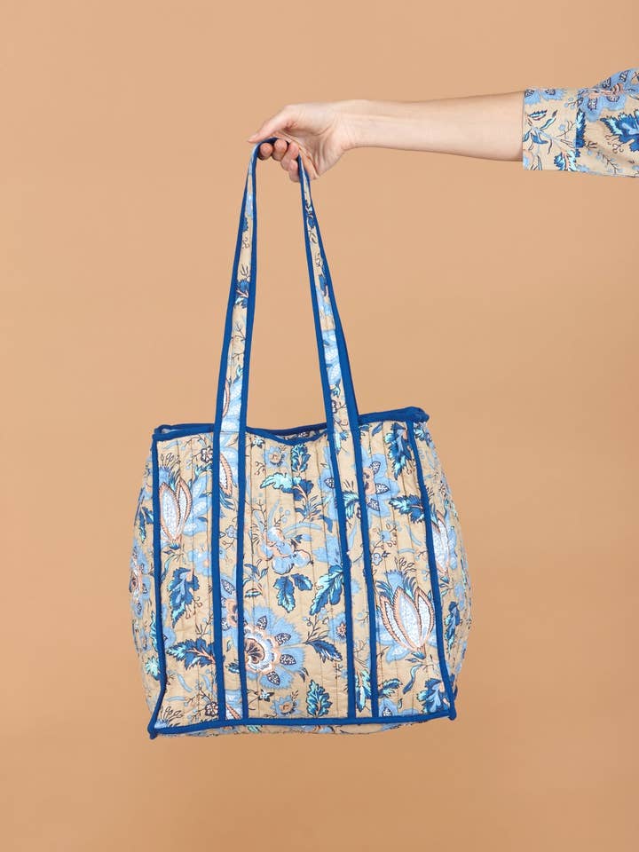Indigo Lotus Tote Bag for wholesale by inara