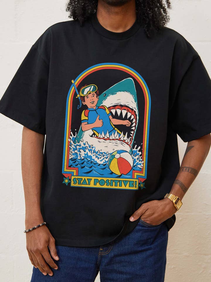 Threadheads - Wholesale T-Shirt (Graphic) - Unisex - Stay Positive Oversized Tee0