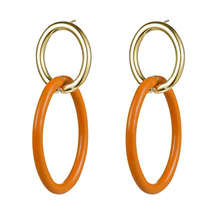 Granada Örhänge Bränd Orange/Guld för wholesale av Bud To Rose