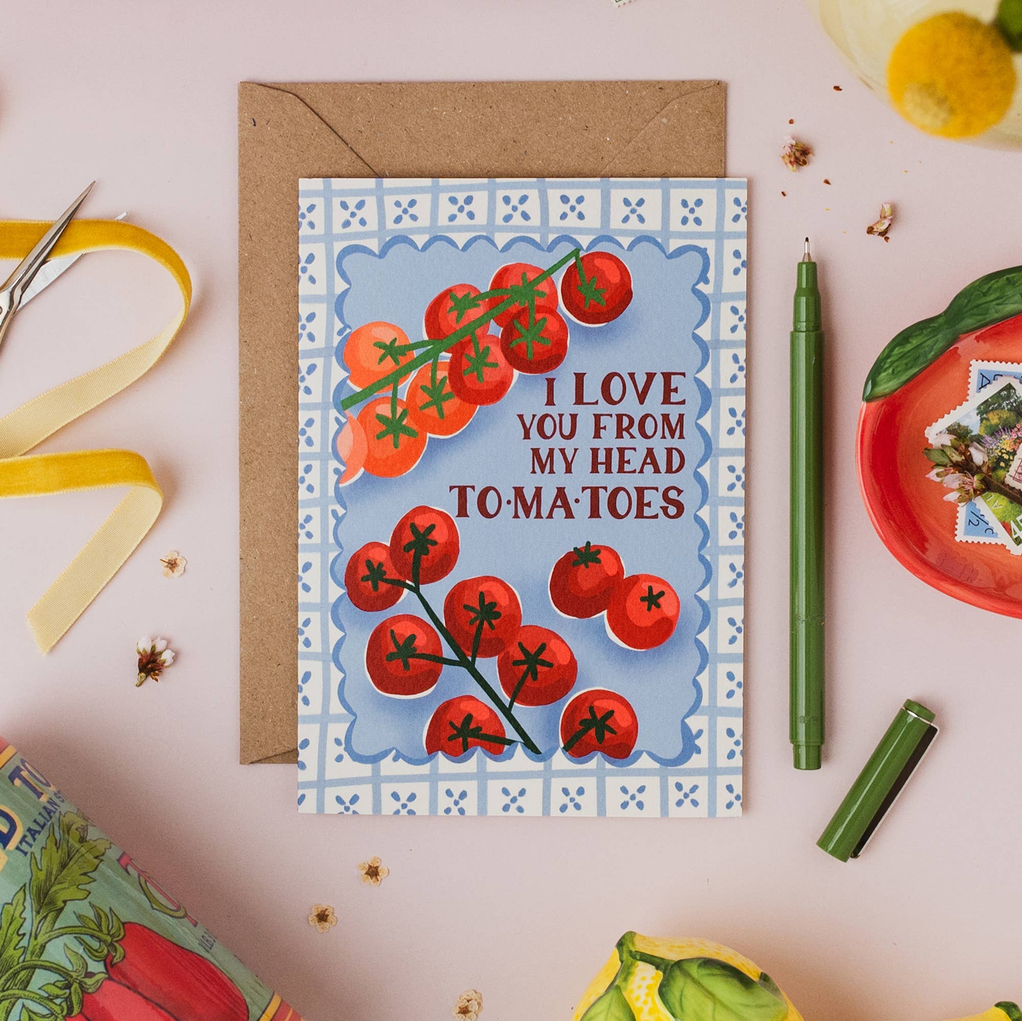 Jessie Maeve Studio - Wholesale Valentine's Day Card - From My Head Tomatoes Valentine's Card - A6 Premium Card4