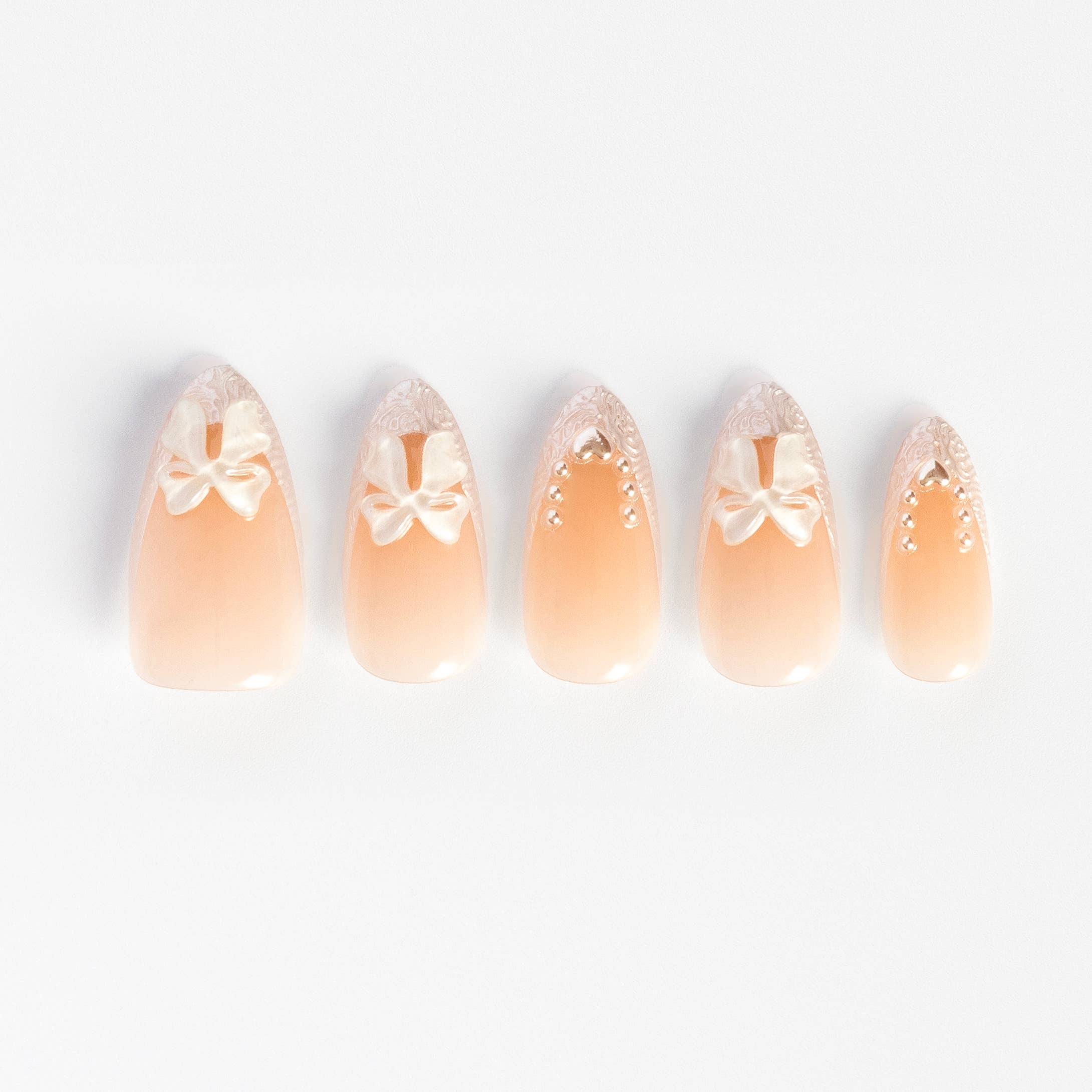 PRIMEBEAUTY - Wholesale Press-On/Fake Nails - Elegant Bow French Tip Nails2