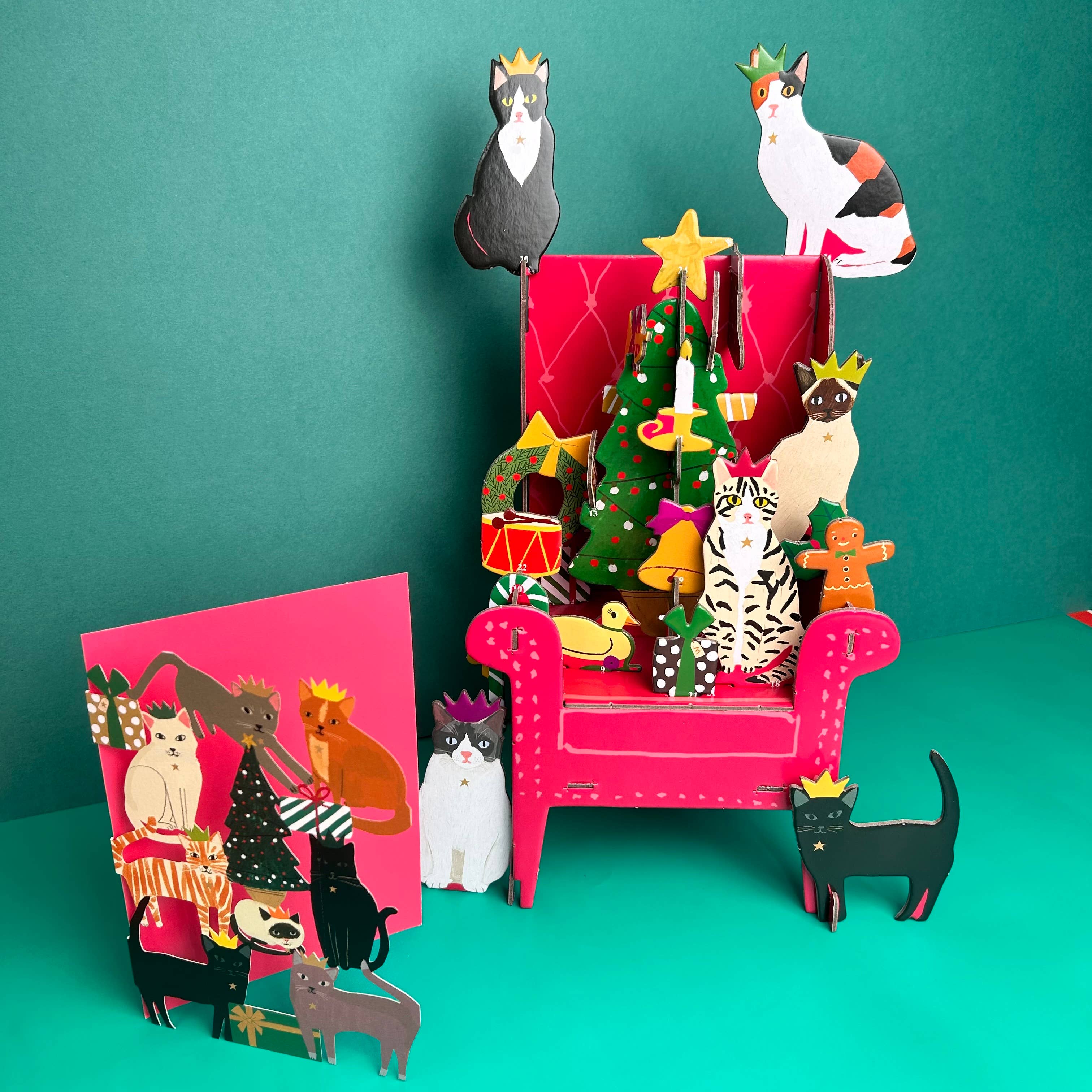 Roger La Borde - Wholesale Advent Calendar - Cosy Cats Pop & Slot Large Advent Calendar  - POPAL 6055