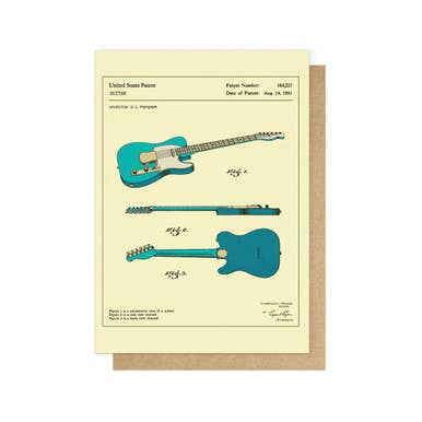 Guitar 3 Greetings Card for wholesale by East End Prints - Greetings Cards & Postcards