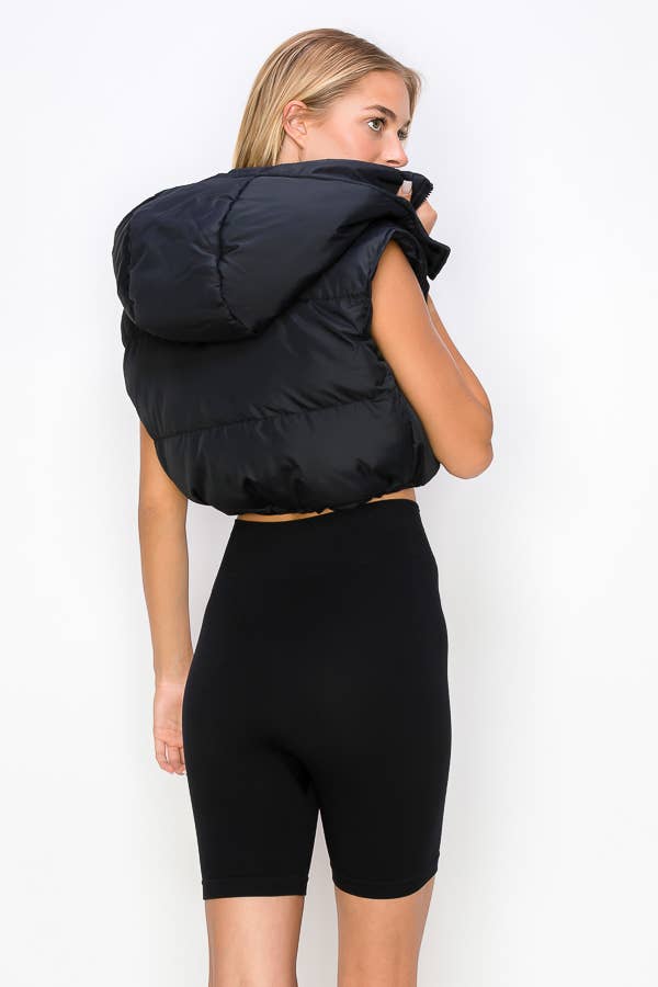 ANWND - Vendita all'ingrosso Gilè imbottito - Donna - 2407 - GILET IMBOTTITO CON CAPPUCCIO4