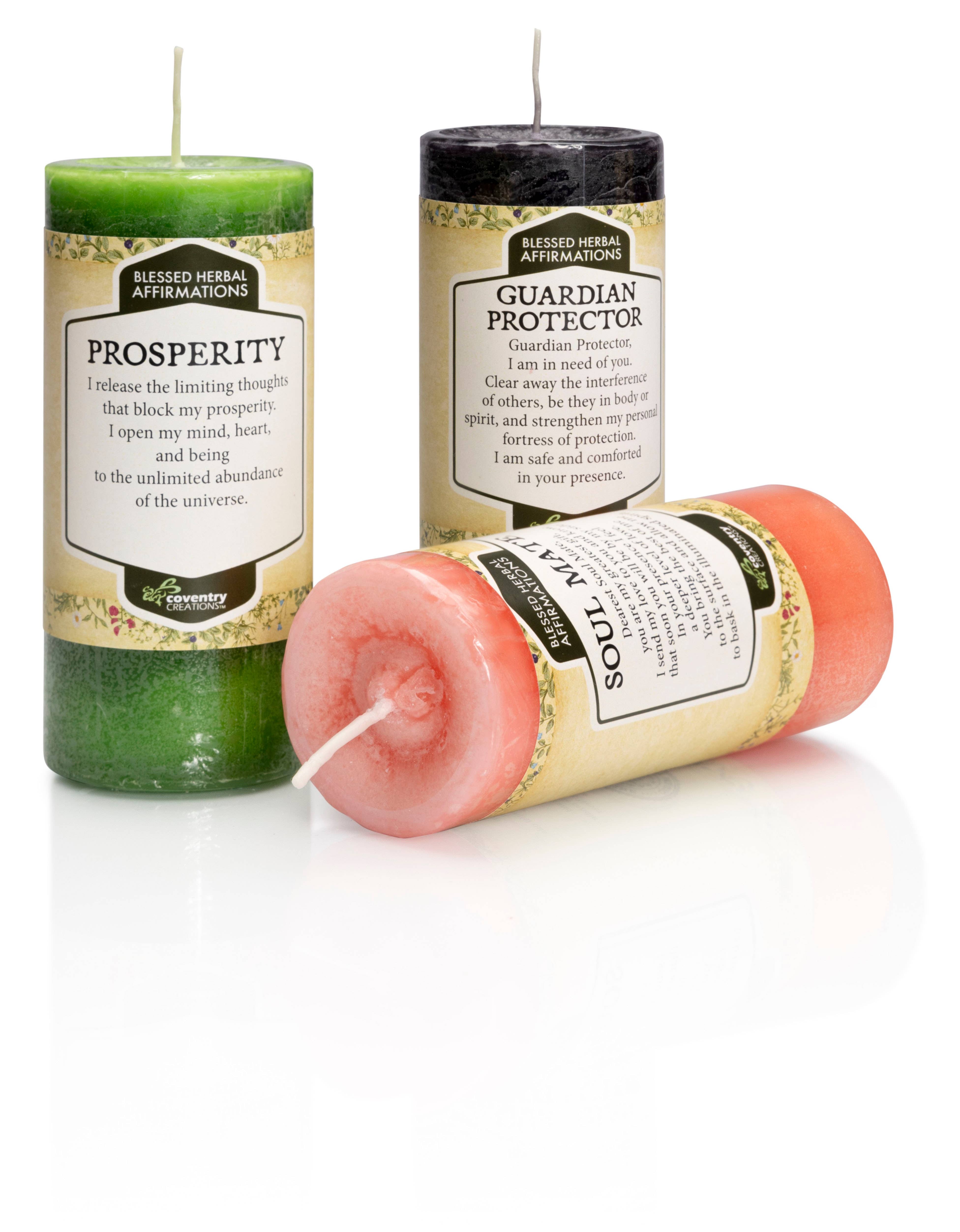 Coventry Creations - Wholesale Pillar Candle - Affirmation Prosperity Candle2