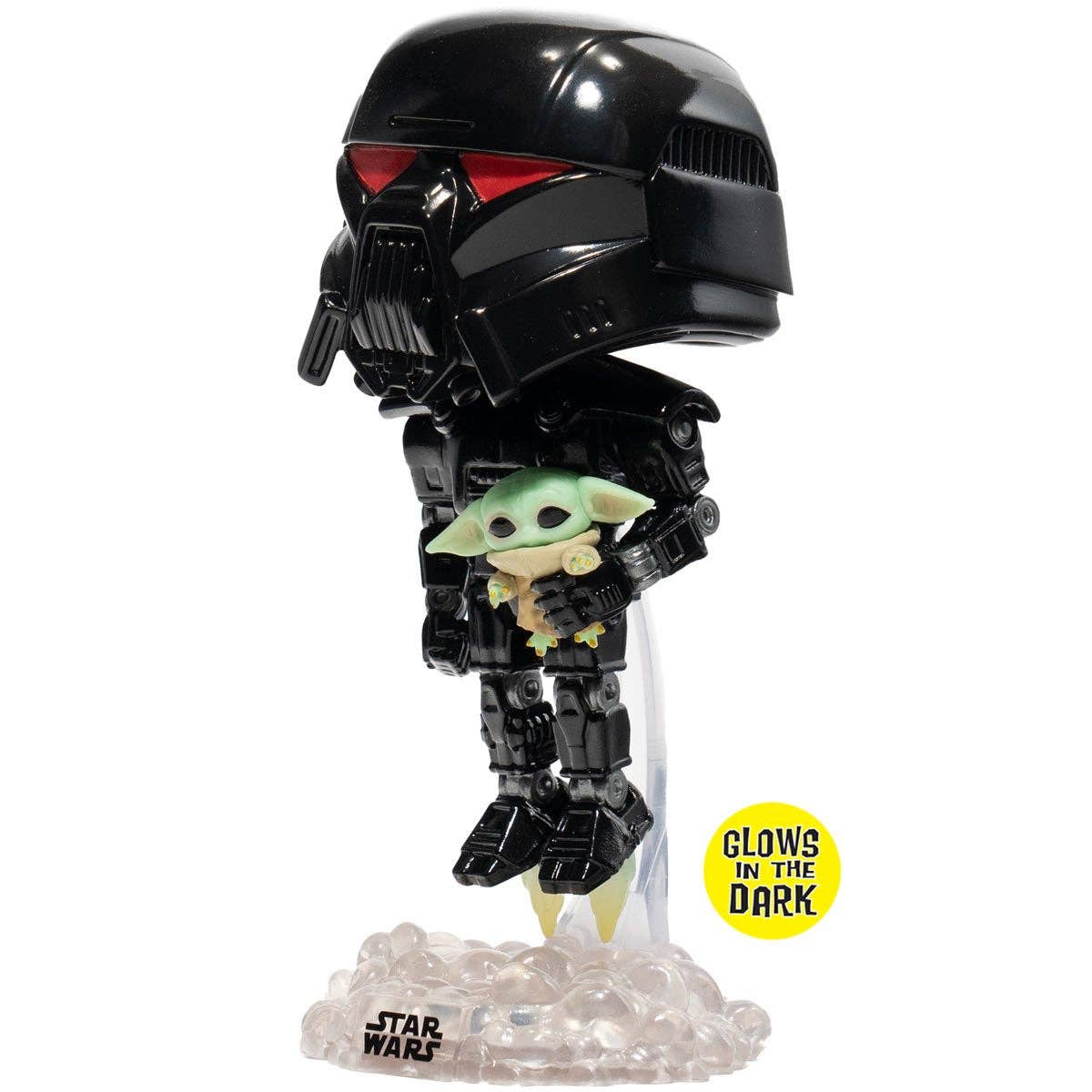 Fundom - Vente Figurine – enfant - Funko Pop! Star Wars : The Mandalorian Dark Trooper avec Grogu Glow-in-the-Dark Figurine en Vinyle Exclusive Entertainment Earth5