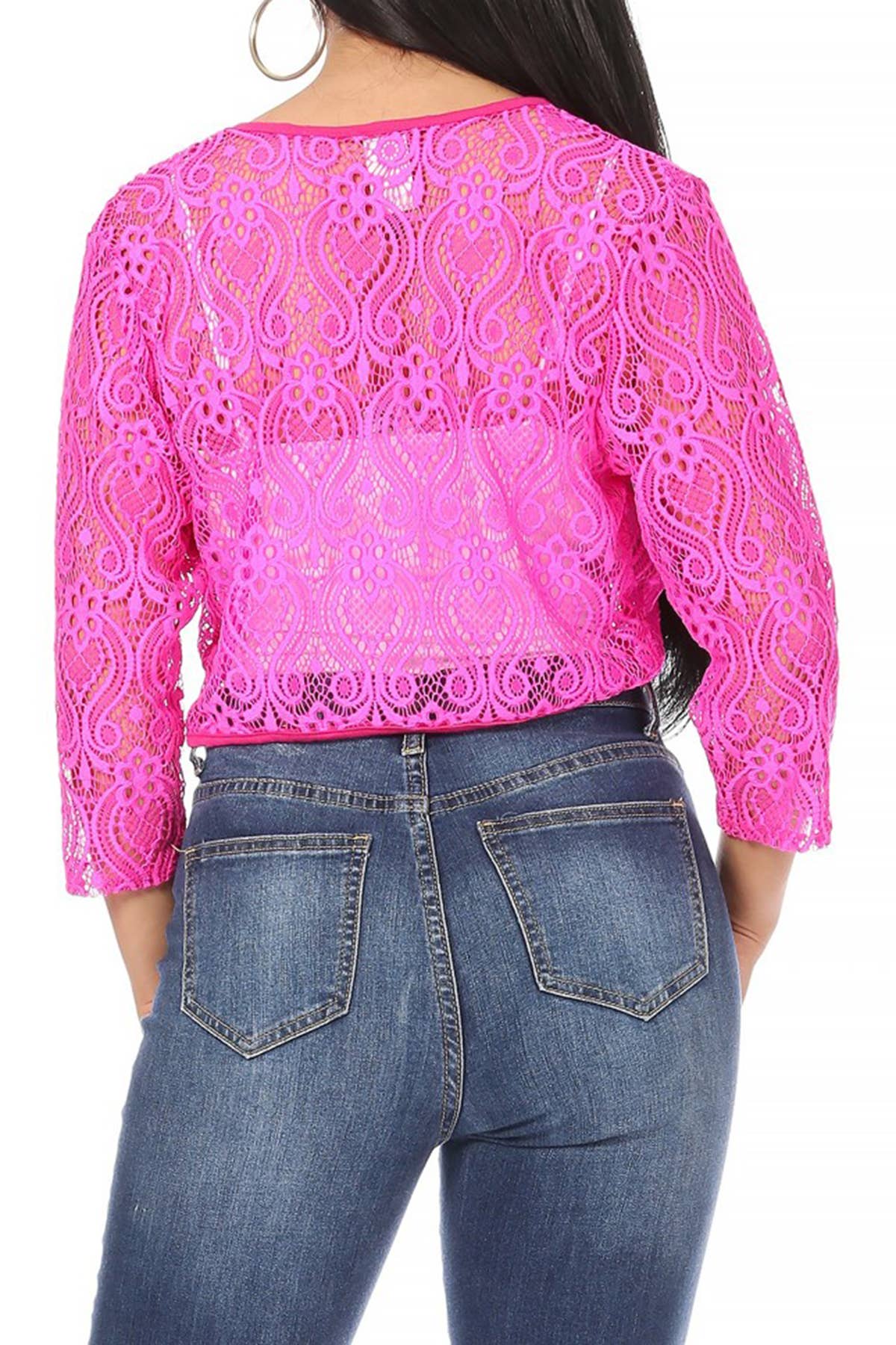 MOA COLLECTION - Wholesale Cardigan - Women's - Women's Casual Lace Bolero Crochet Cardigan10