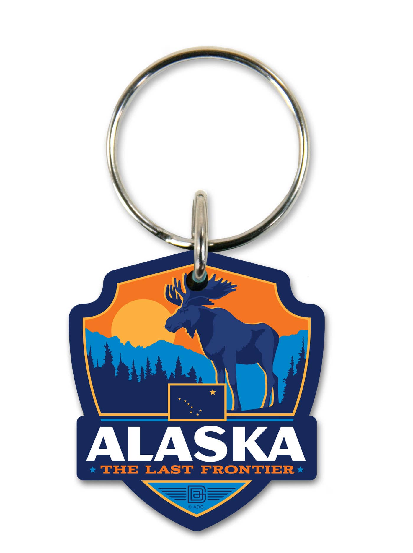 Tourist Courts - Wholesale Keychain - Unisex - AK State Pride Emblem Wooden Key Ring0