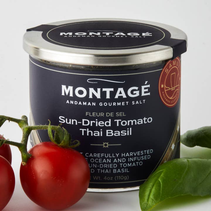 Sun-Dried Tomato and Thai Basil (Samui) for wholesale by Montagé Andaman Gourmet Salt