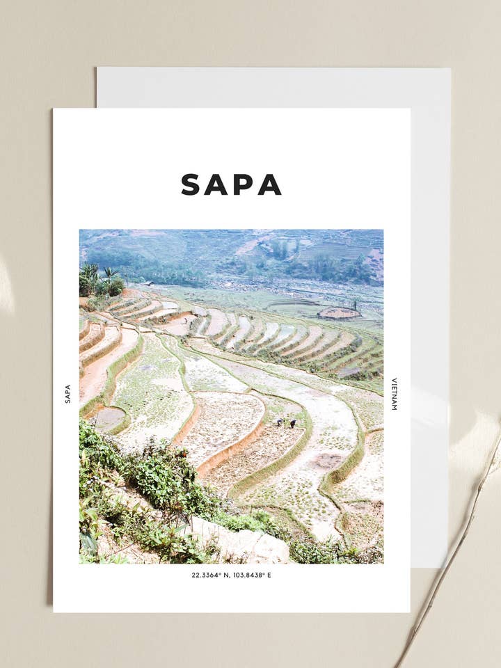 Sapa 'Greetings From Vietnam' Print 1 for wholesale by The Travel Edit