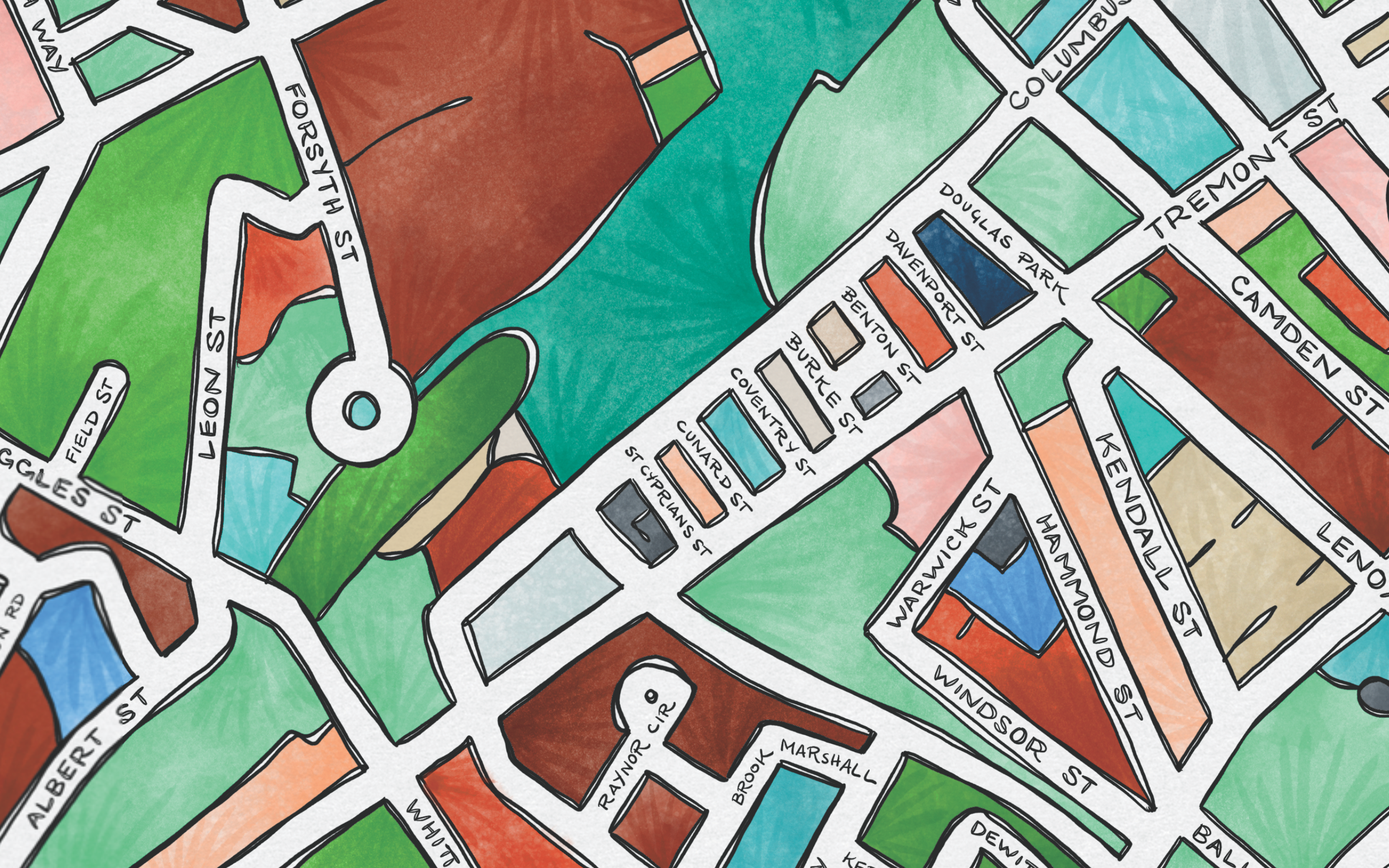 Terratorie Maps + Goods - Wholesale Art Print - South End (Boston) Map Art Print1