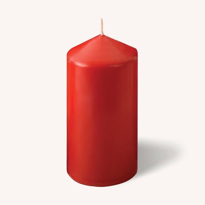 Red Pillar Candles - 3" x 8" - 6 Pack for wholesale by Hyoola Candles