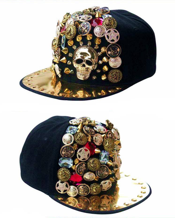Gold Skull Coin Hiphop Cap C0160 for wholesale on Faire1