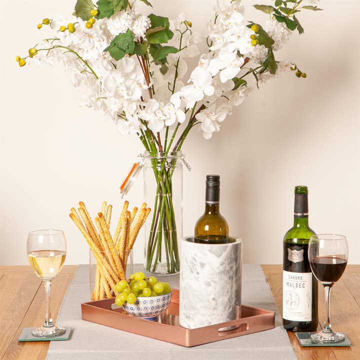 Rinkit Ltd – Engroshandel Serveringsbakke – Argon Tableware rektangulært serveringsfad - 34,5 cm - rosaguldfarvet1