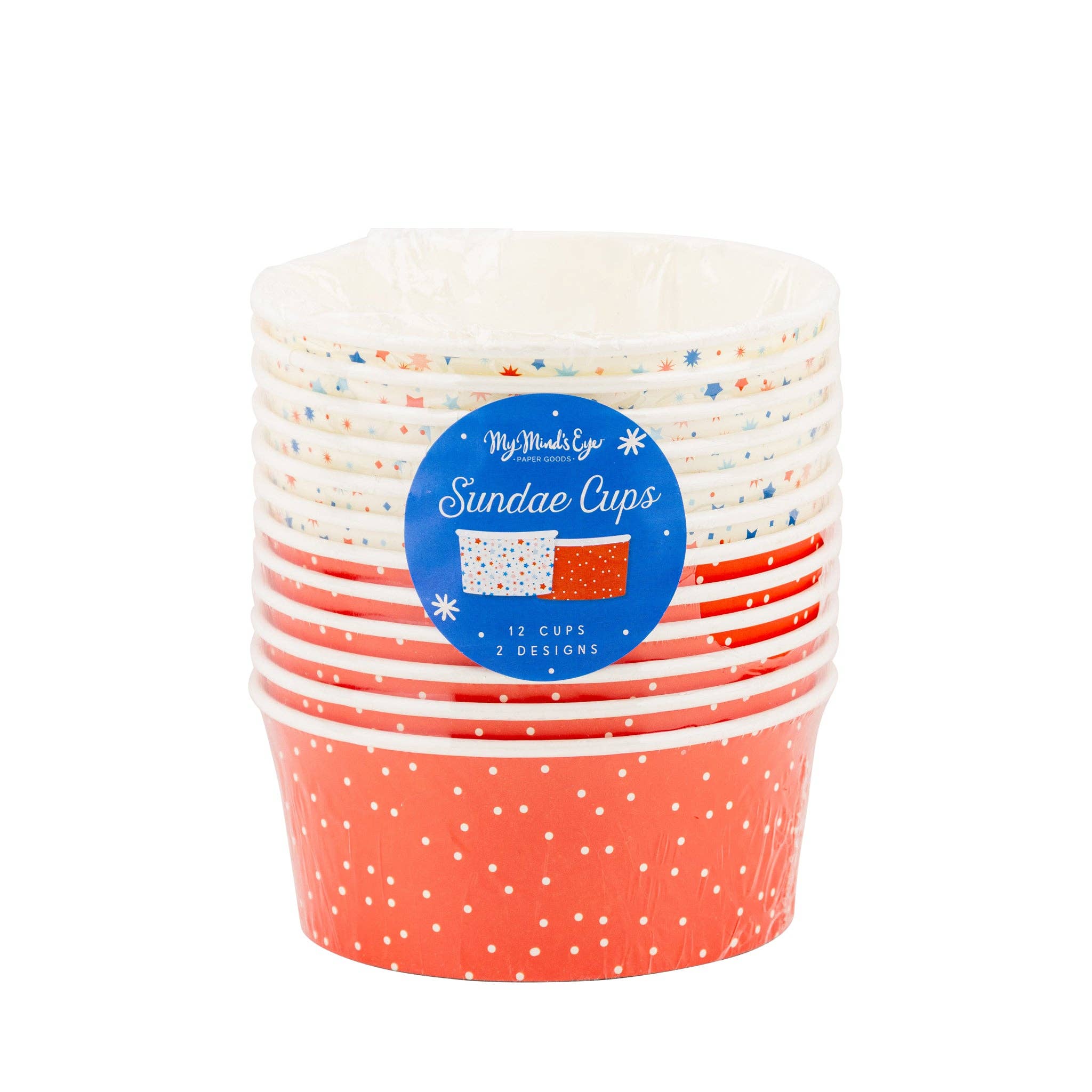 My Mind’s Eye - Wholesale Disposable Cup - PLFC447 - Multi Stars Ice Cream Cups (12ct)1