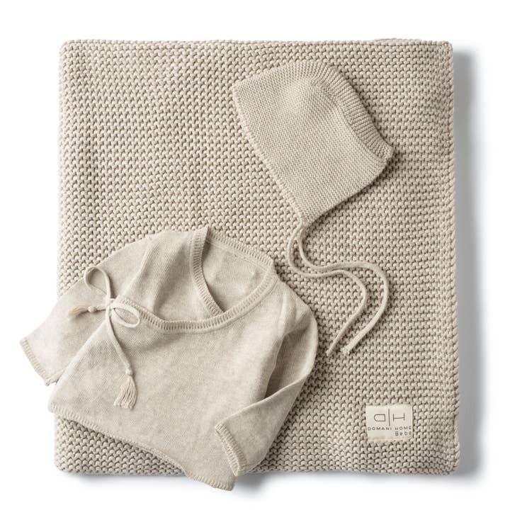 DH Chunky Taupe 3 Piece Baby Set for wholesale by Domani Home