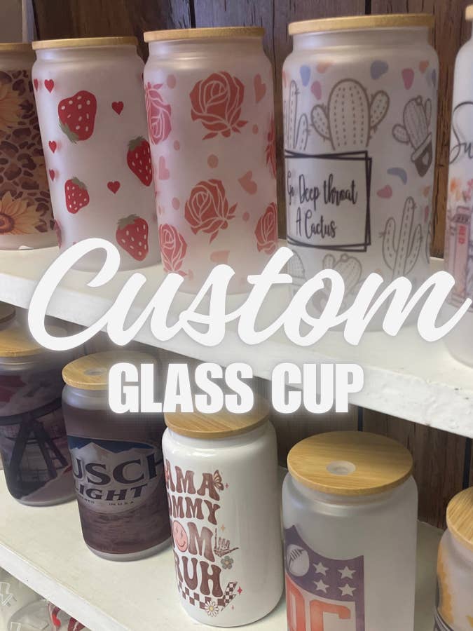 Anpassade glaskoppar för wholesale av Rae’s Shop