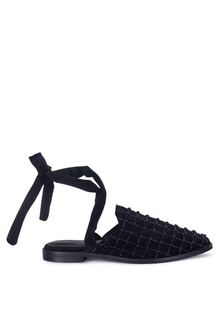 Rag Company - Wholesale Mules - Women's - ASANTE CRISSCROSS BEADED VEIL VELVET MULES9