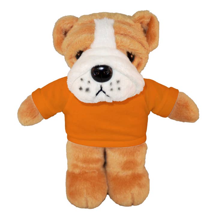 Plushland - Vente Peluche – enfant et bébé - Pouf en peluche bouledogue animal 8"18
