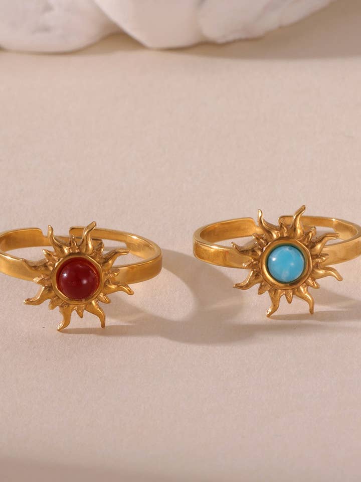 18K STAINLESS STEEL TARNISH FREE STONE RING | 40R117 for wholesale by JOSSLYN by wall to wall