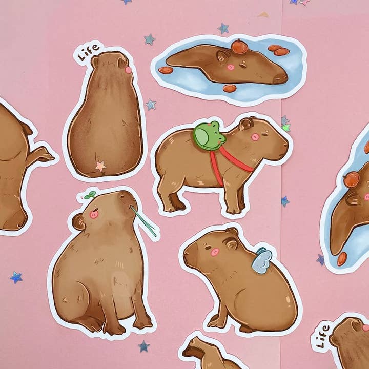BubblesArtCraft - Wholesale Sticker - Capybara Stickers | Sticker Pack | Laptop Sticker | Vinyl