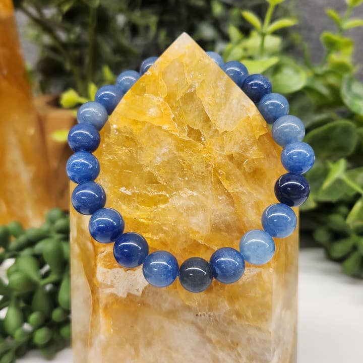 Meraki Gemstones - Wholesale Beaded Bracelet - Blue Aventurine Semi-Precious Gemstone Bracelet 8mm Beads1