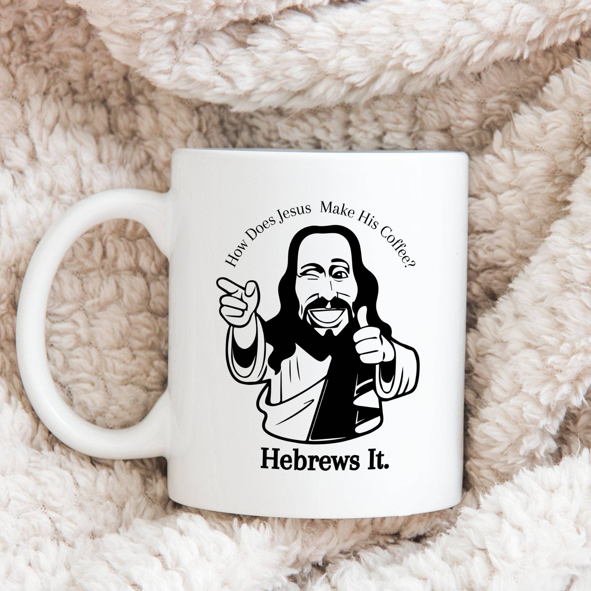 Sticker Bull - Venta al por mayor Taza - Taza de café Hebrews It Coffee Jesus de 11 onzas9