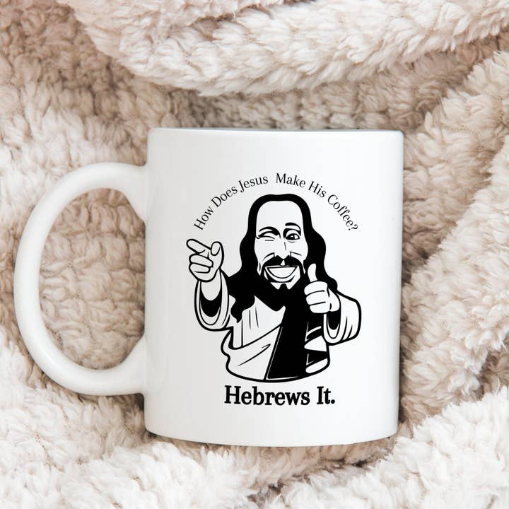 Sticker Bull - Venta al por mayor Taza - Taza de café Hebrews It Coffee Jesus de 11 onzas9