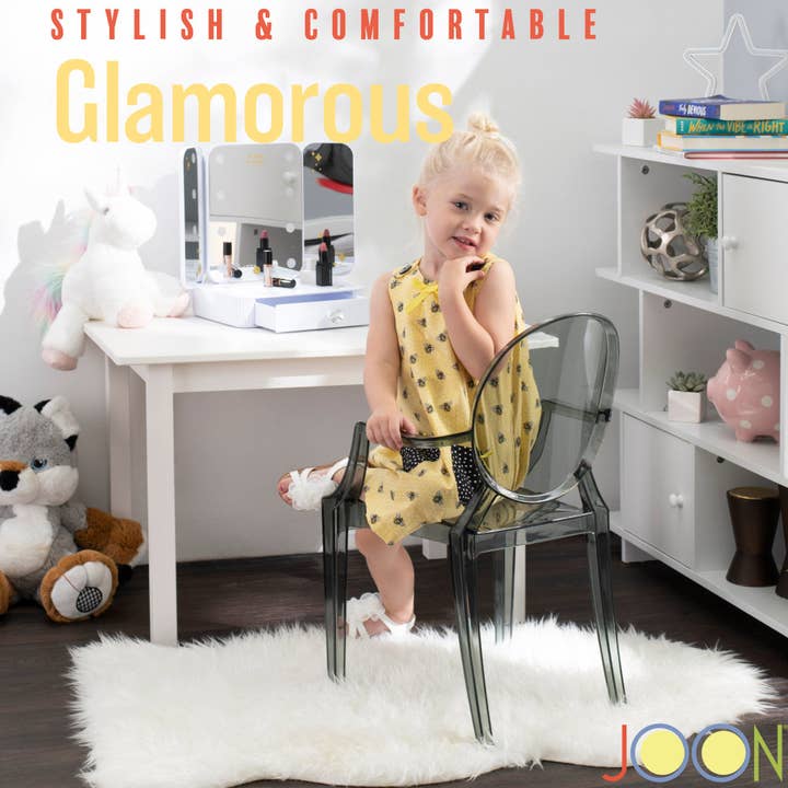ShopBobbys - Wholesale Chair - Kids - JOON 2 Pack Kids Ghost Chairs with Armrest, 25x13x14.5 Inches, Transparent